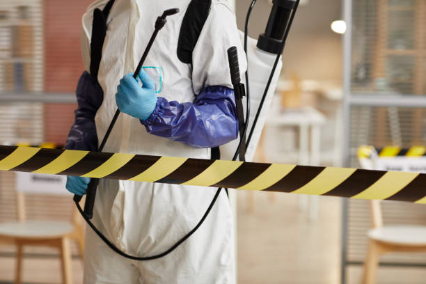 Professional Biohazard Cleanup technician working in Island Park, NY